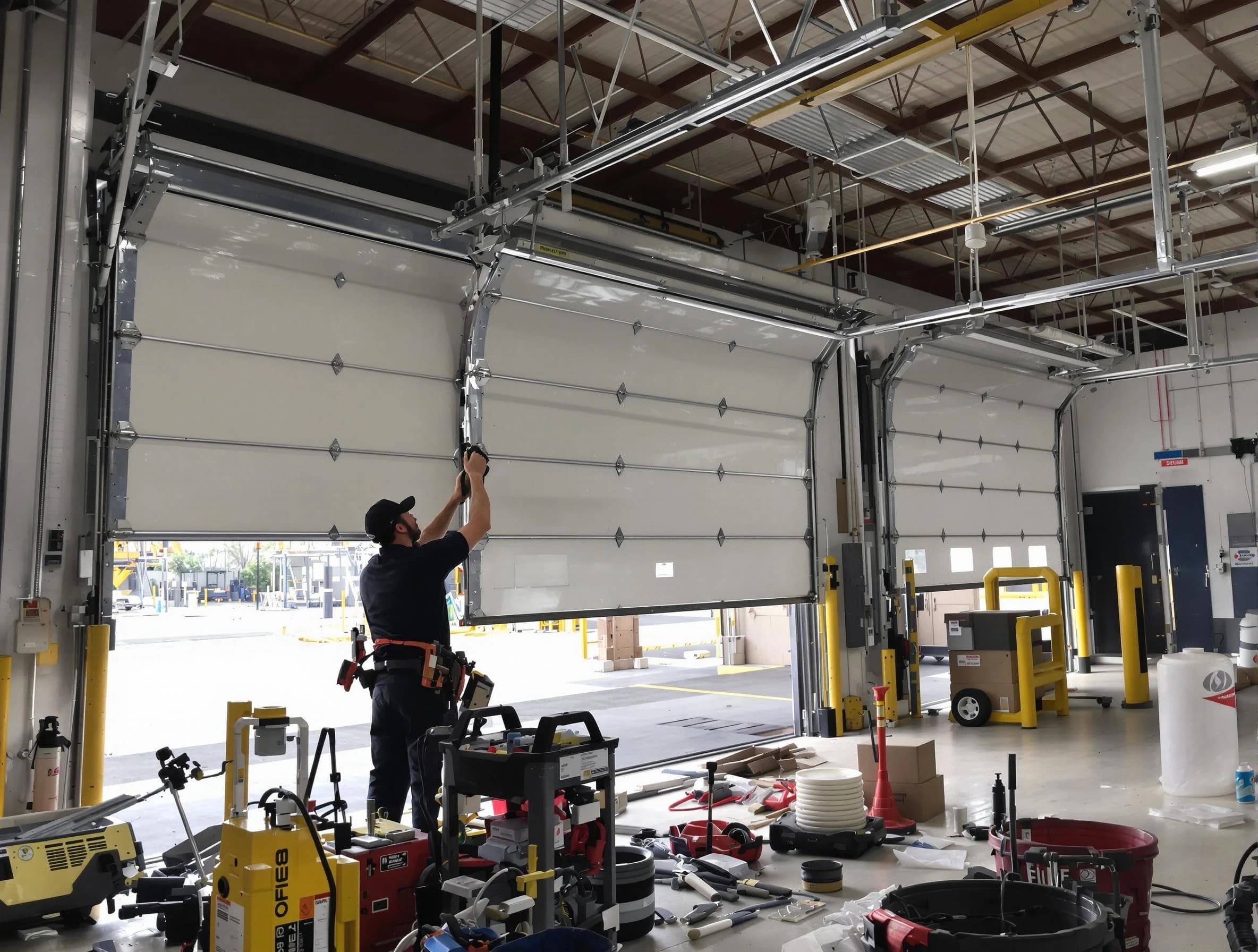 Hinsdale Garage Door Repair technician performing commercial garage door repair in Hinsdale