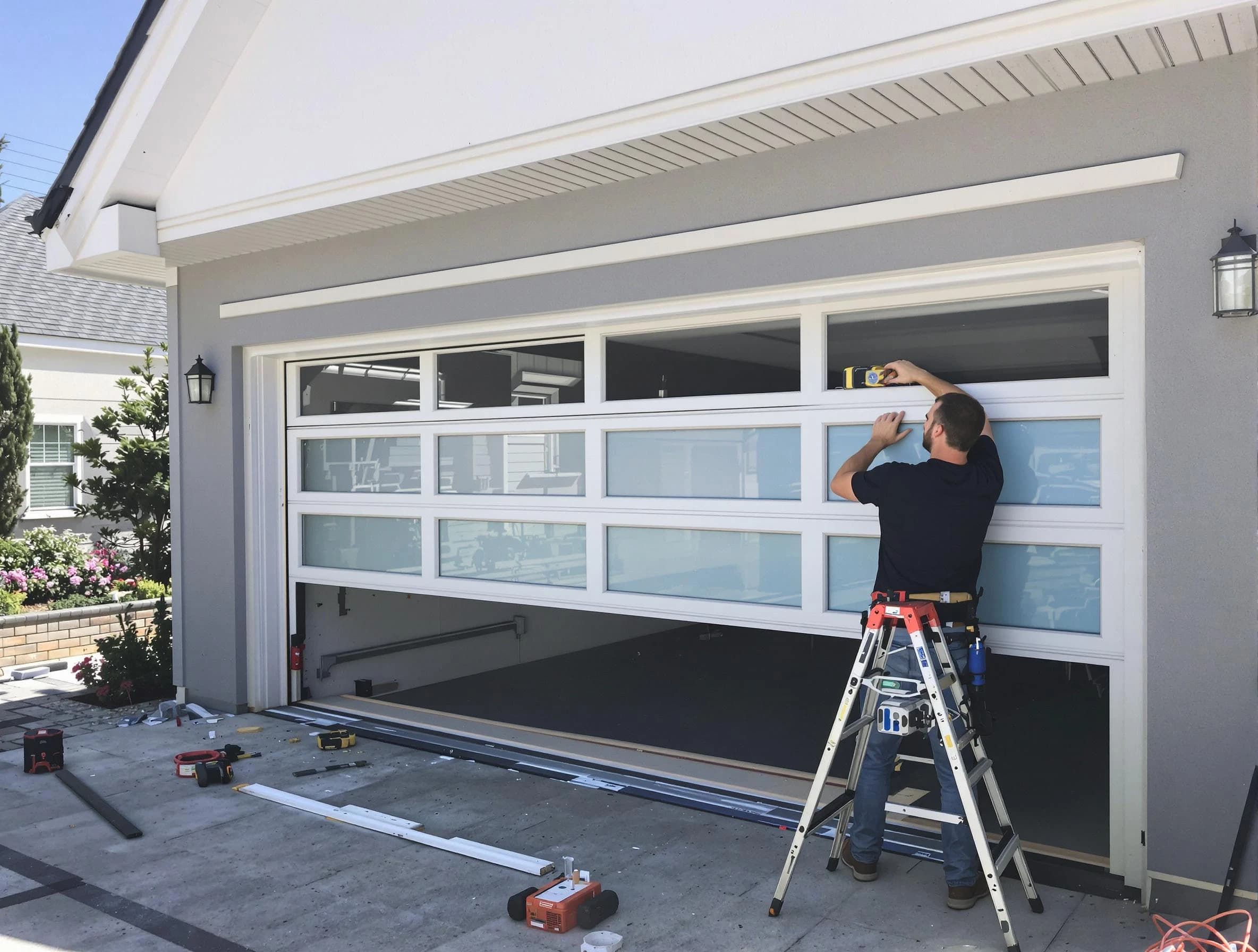 Hinsdale Garage Door Repair team performing garage door replacement in Hinsdale