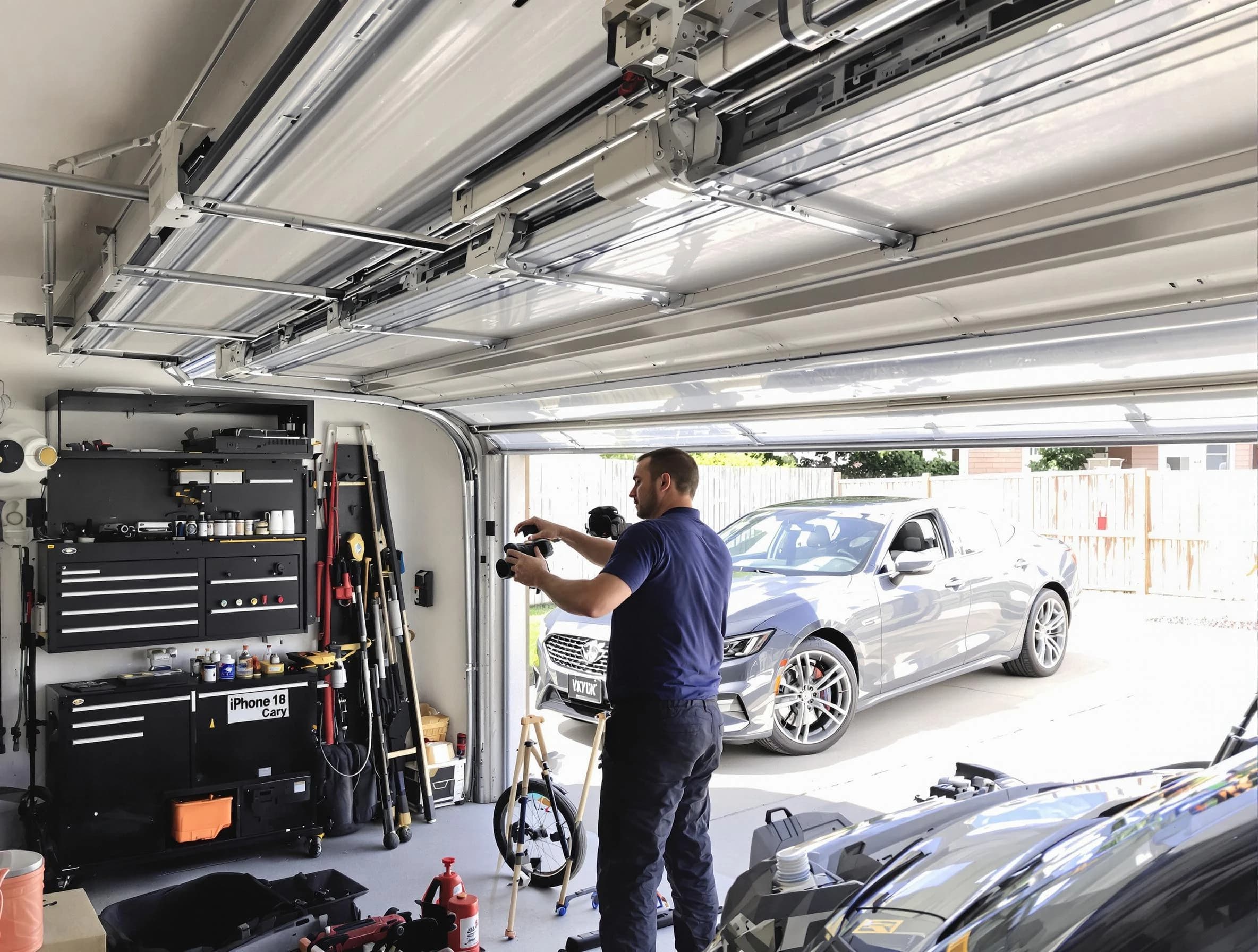 Hinsdale Garage Door Repair technician fixing noisy garage door in Hinsdale
