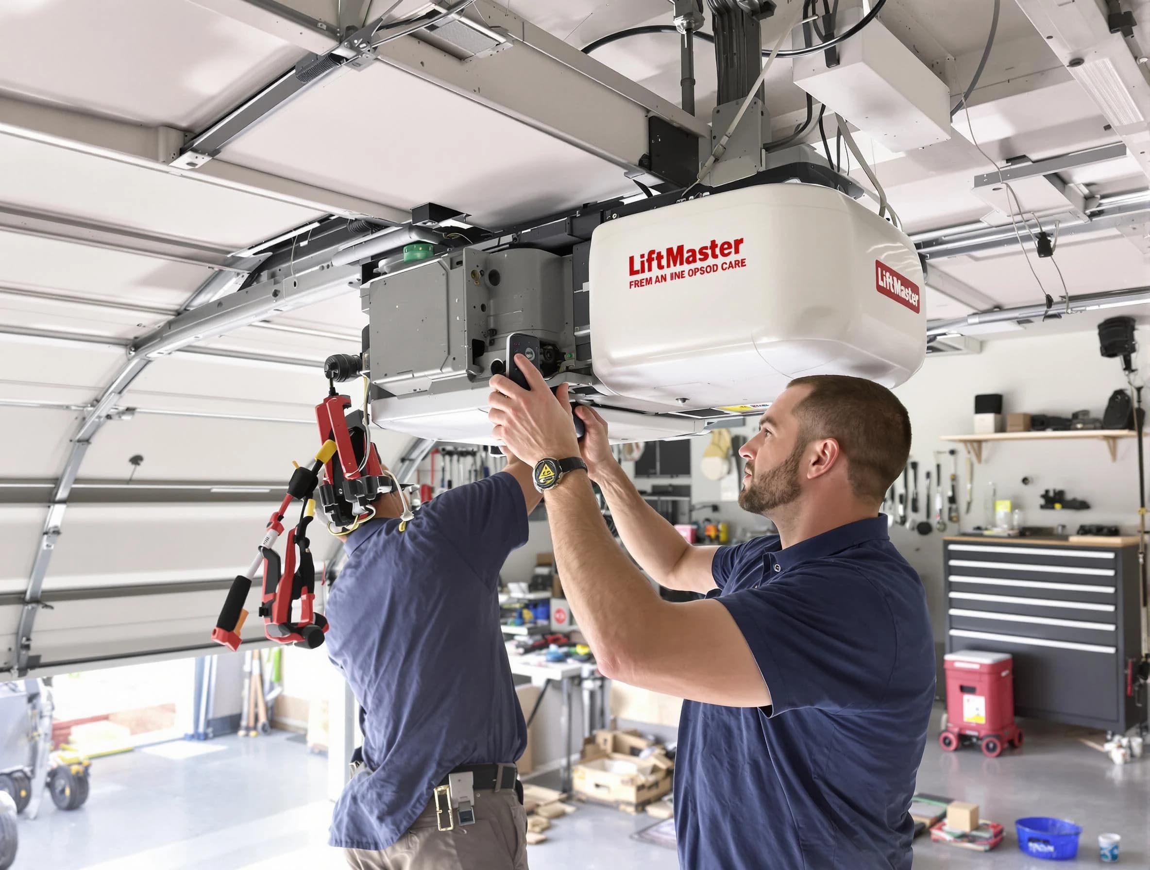 Hinsdale Garage Door Repair technician performing advanced diagnostics on garage opener in Hinsdale
