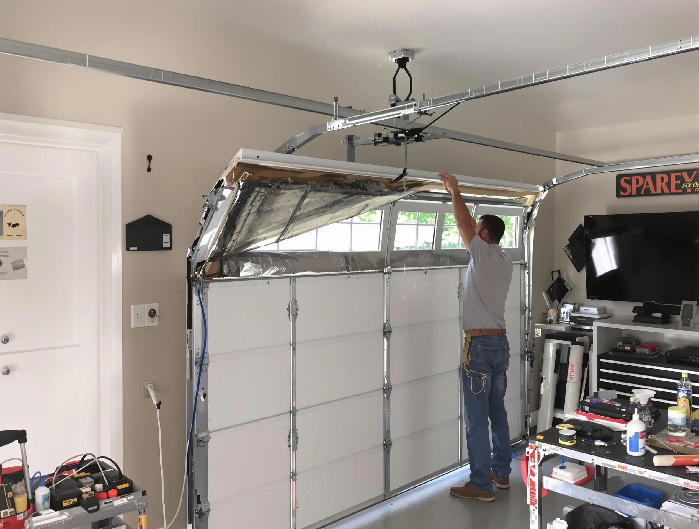 Garage door section replacement by Hinsdale Garage Door Repair in Hinsdale