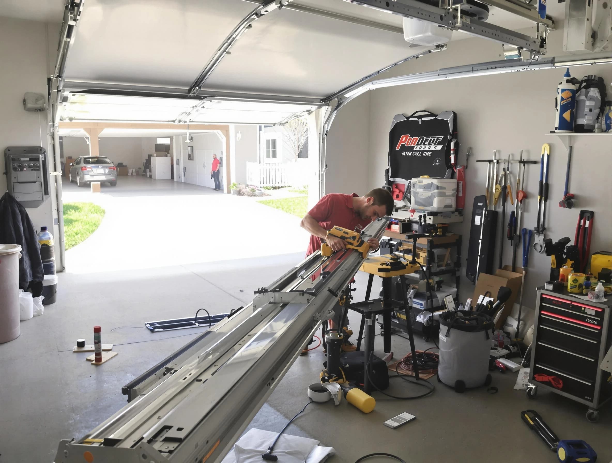 Hinsdale Garage Door Repair expert performing track repair in Hinsdale
