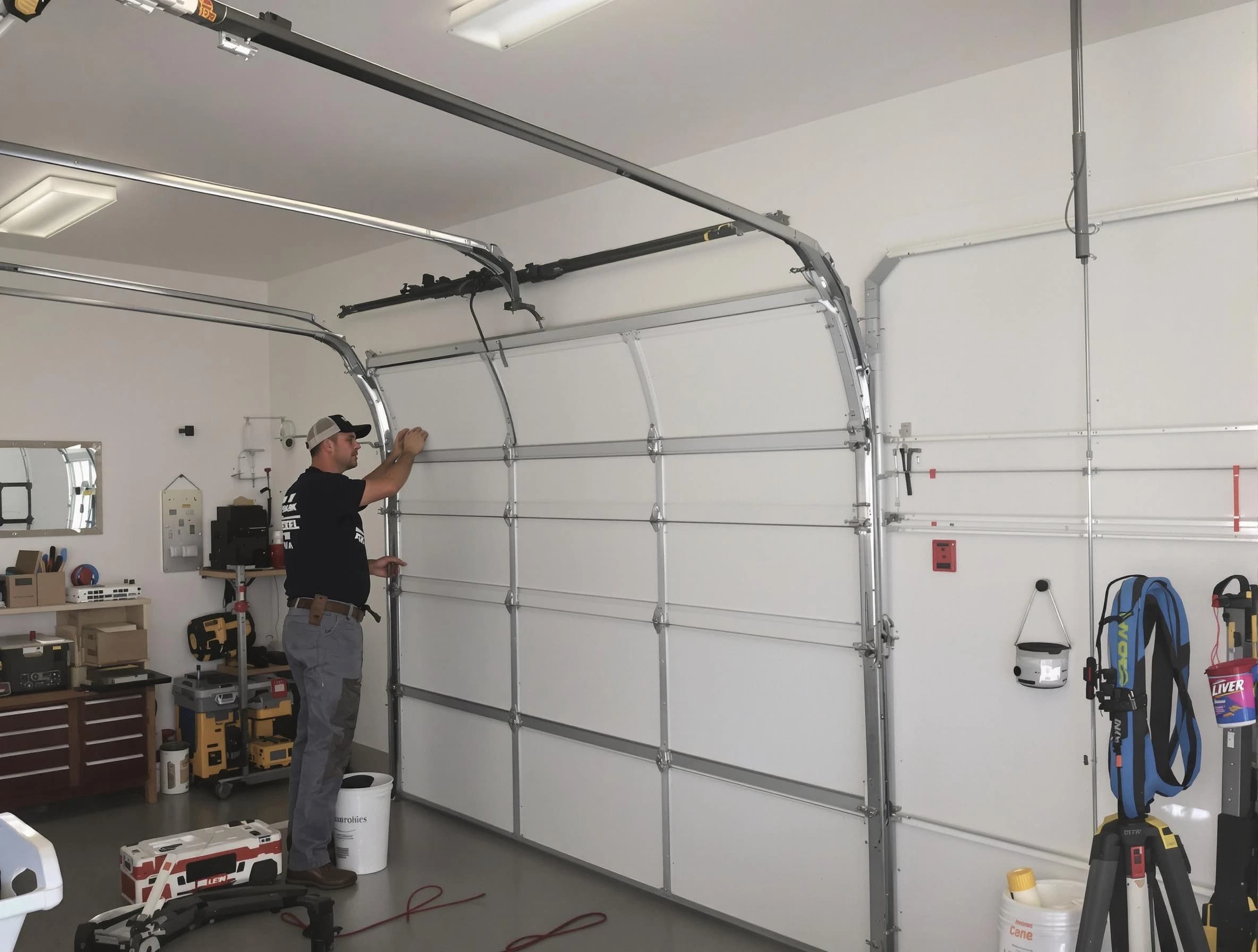 Hinsdale Garage Door Repair team installing new garage door in Hinsdale