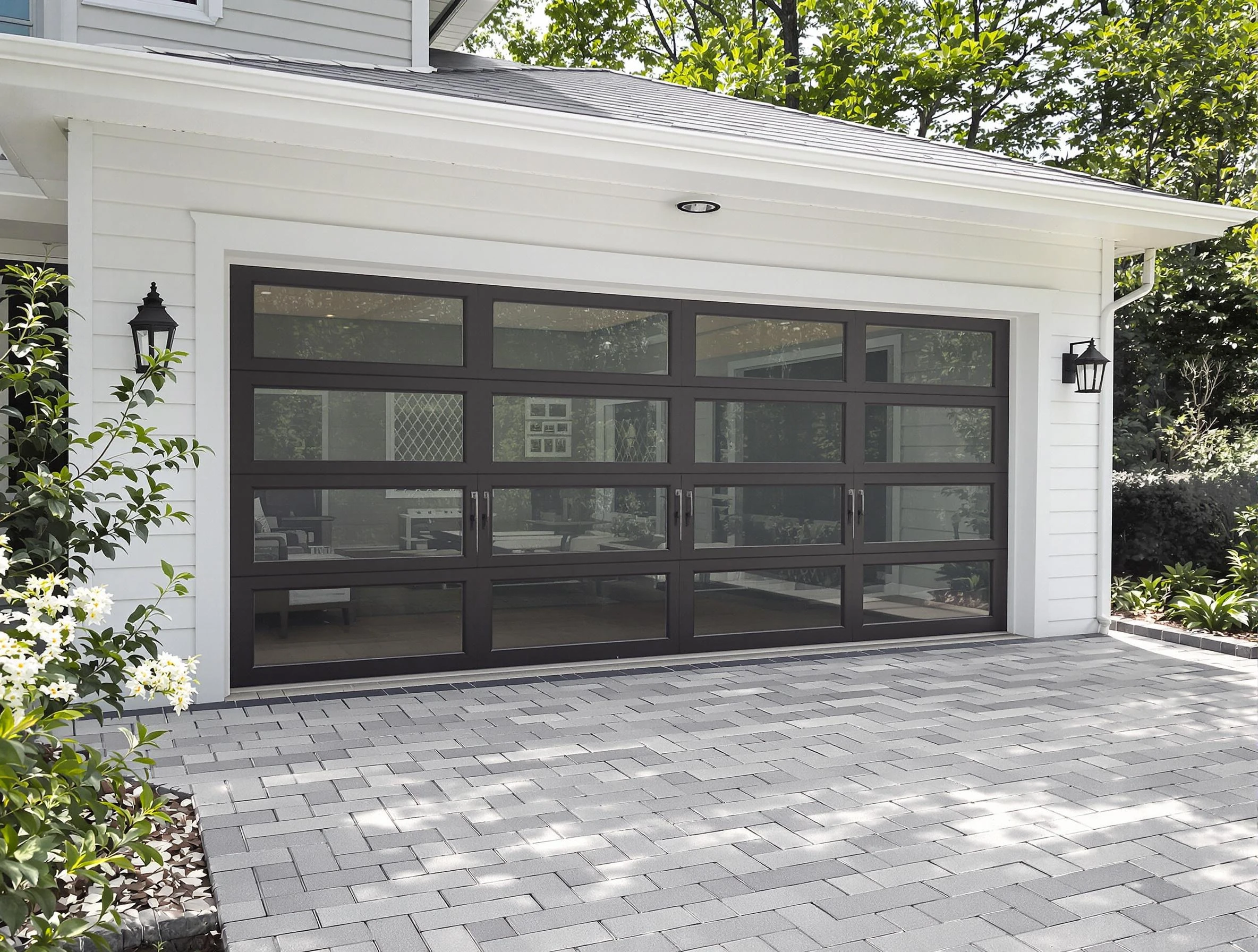 Hinsdale Garage Door Repair design specialist presenting custom garage door options to Hinsdale homeowner
